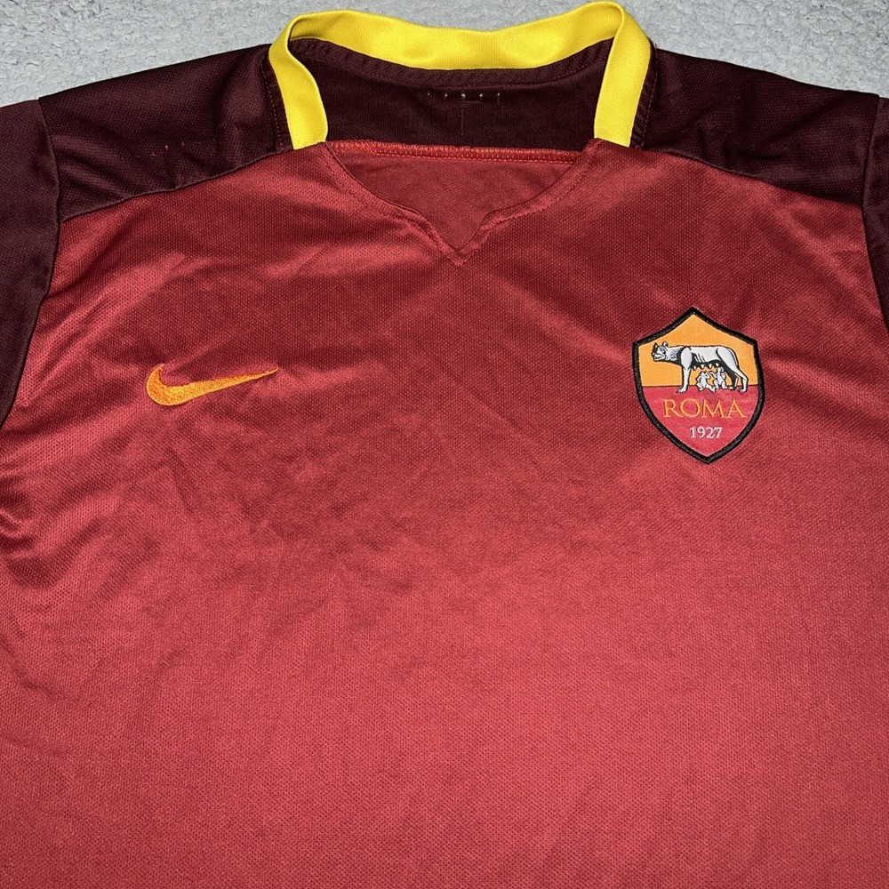 Nike AS Roma 2015-16 Home Jersey Men's Sz L Red Dri-Fit Soccer Football Shirt - Picture 5 of 14